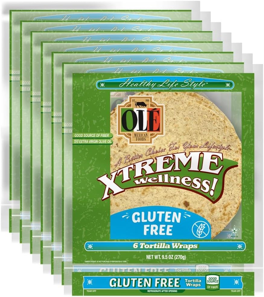 Generic Ole Xtreme Wellness™ 8"" Gluten Free Soft Taco Size Tortilla Wraps - 6 Count, 9.5 oz. - 6 Packs - (36 Tortillas)