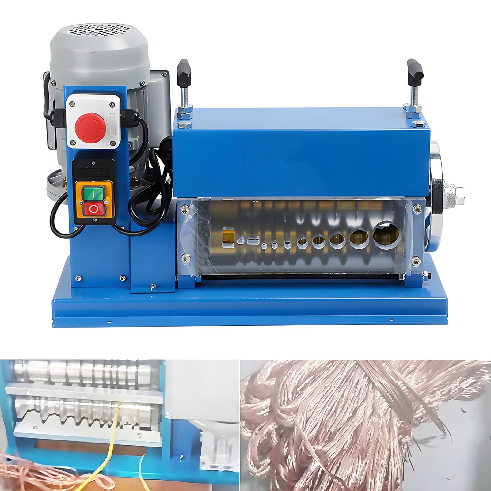 EpyGnom Electric Wire Stripping Machine for 1.5-38mm Wires Range, 370W Automatic Copper Cable Stripper with 11 Channel and 10 Blades, for Home Repair Remodelling Recycling Blue