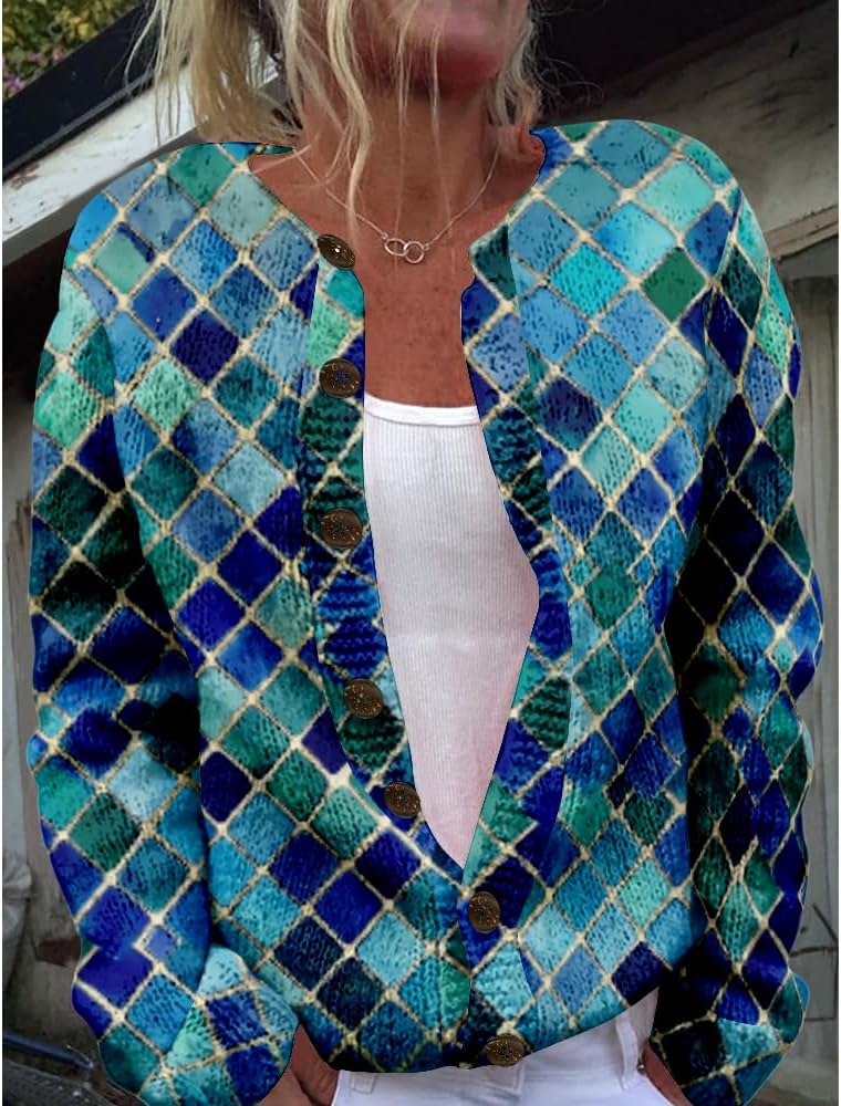 Cardigan Sweaters for Women Open Front Cardigan for Women Long Sleeve Fall Button Chunky Sweaters Tops Casual Wear - Image 2