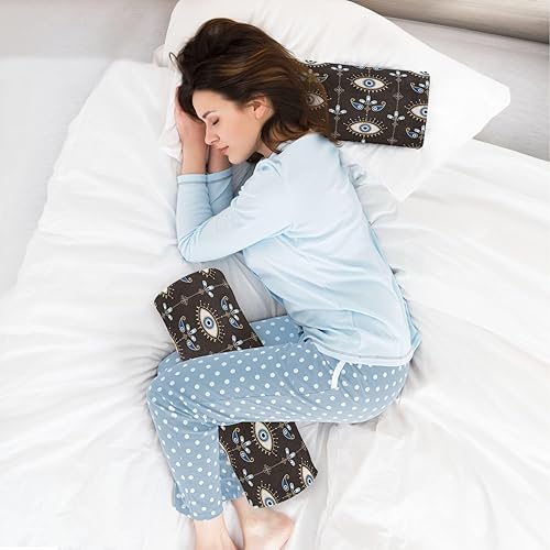 Miniatura 6 de Evil Eyes Flowers Mid Century Modern Bolster Pillow for Legs Sleeping Neck Roll Pillow Insert Round Pillow Forms Cylinder Pillow for Knees