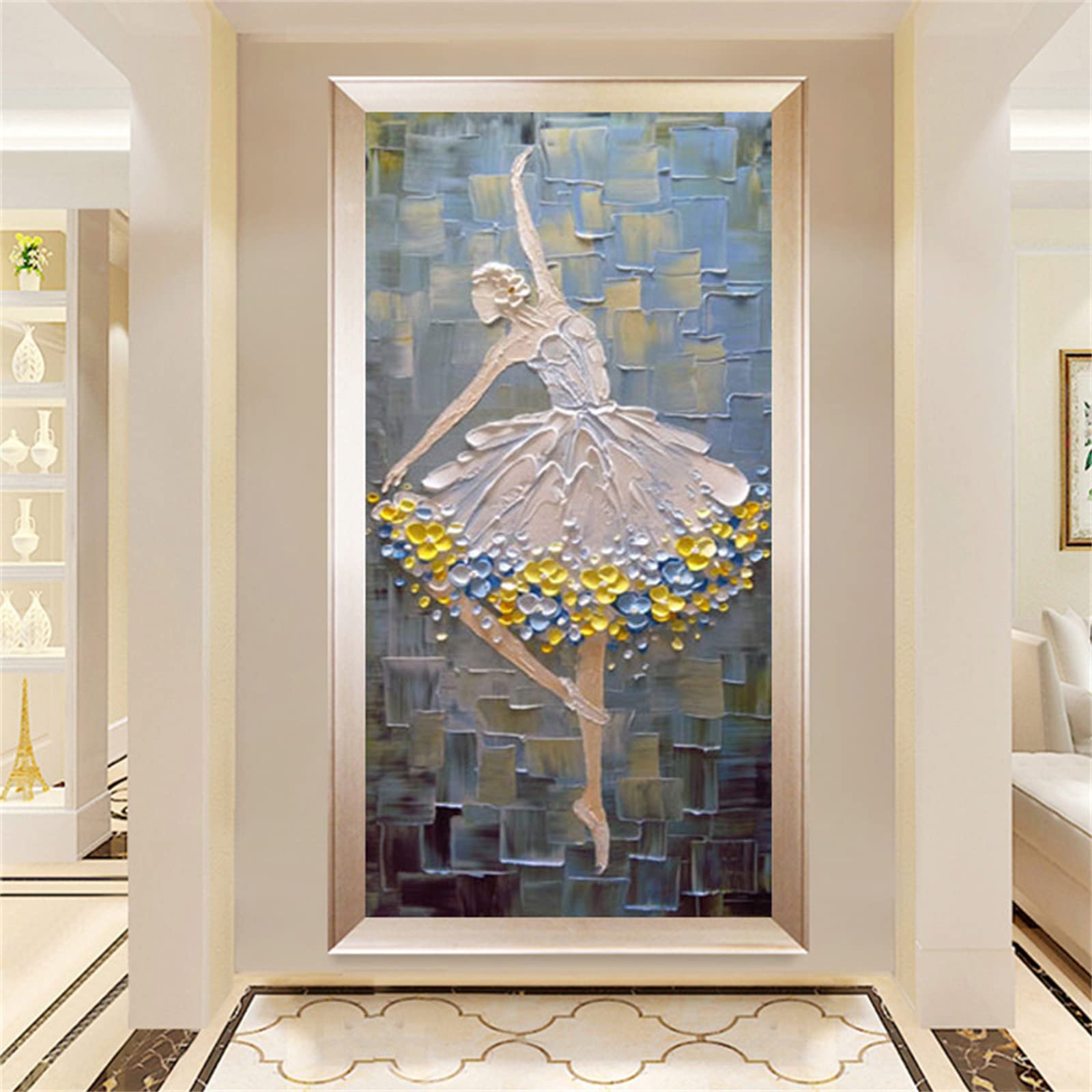 DIY zestawy do malowania diamentami 5D, pełne wiertło diamentowy obraz dla dorosłych i dzieci, kryształ górski haftowanie obrazy do dekoracji ścian domu - 80 x 160 cm / 31 x 63 cali (abstrakcyjna dziewczyna)