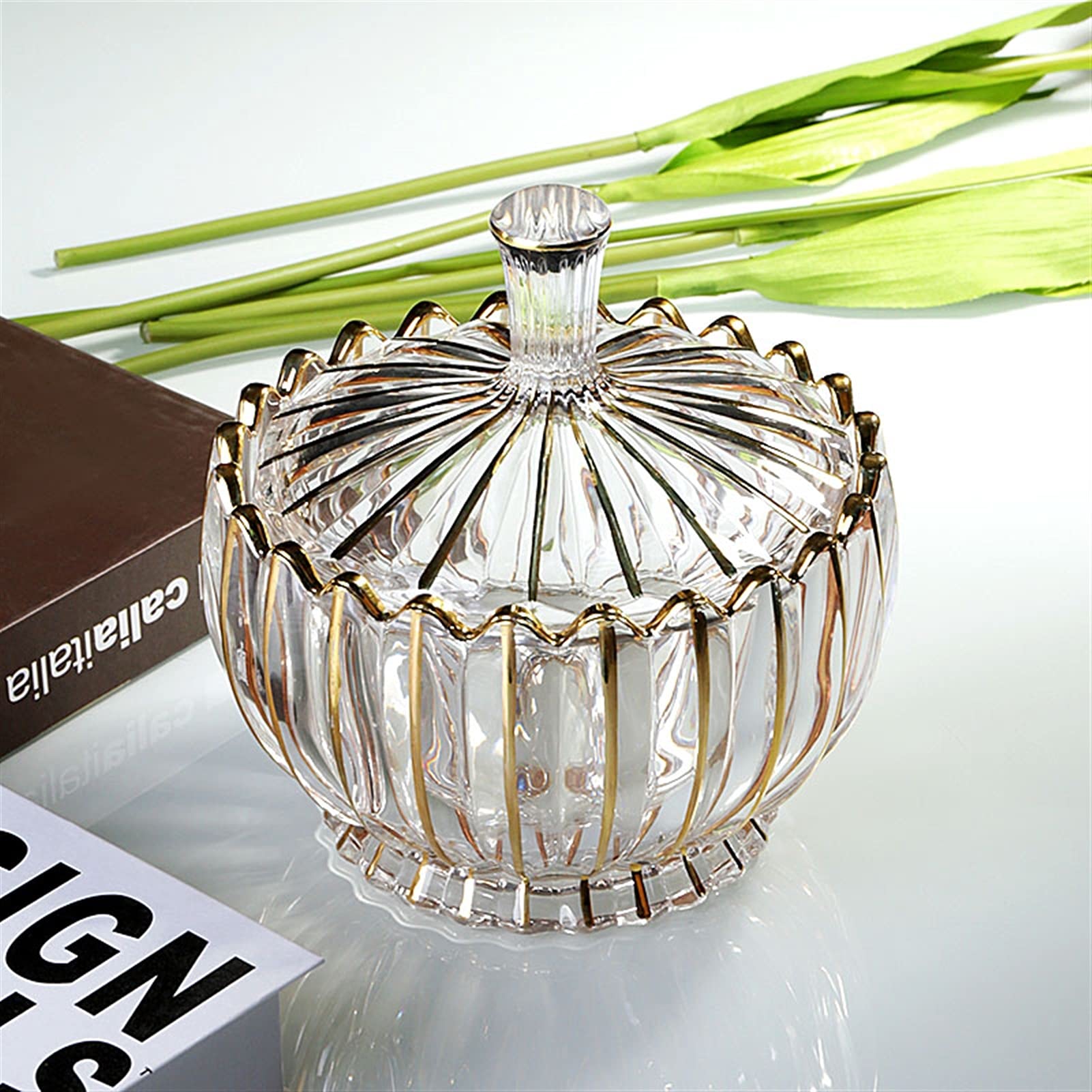 Sucrier avec couvercle sucrier sucrier en cristal transparent avec couvercle, boîte à sucre en verre épaissi, distributeur de sucre pot de bonbons pot d'assaisonnement avec couvercle