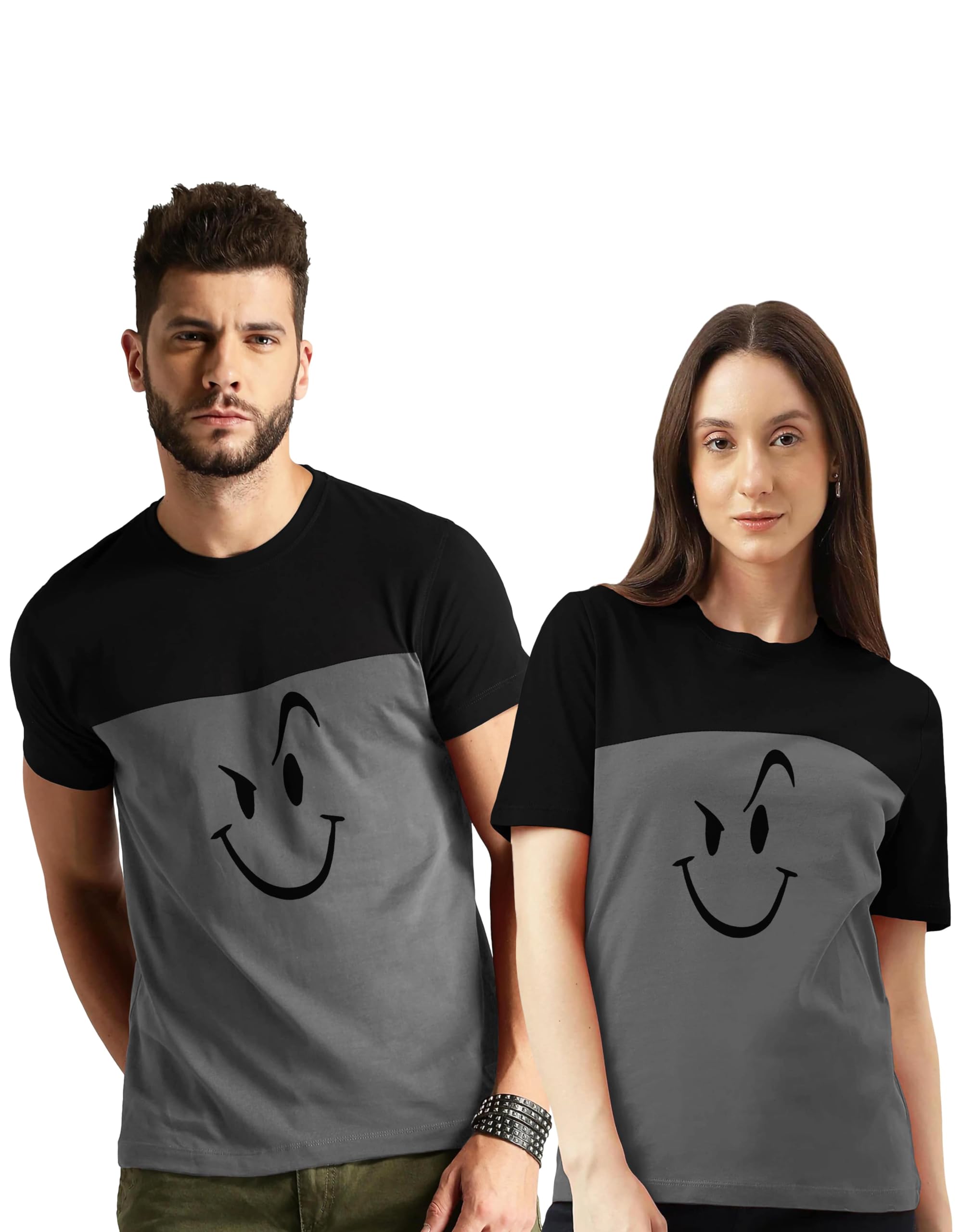Twinny ZoneCouple T-Shirts Cotton | BT Tshirts for Men Women Love Couples (Set of 2 | Regular Fit | BTHS_2)