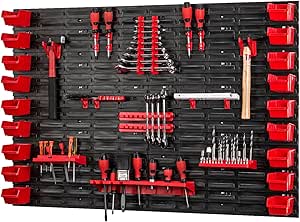 Storage System Wall Shelf 1152 X 780 Mm Tool Holders 51 Pieces Stacking Boxes Storage Shelves Extra Strong Wall Plates Expandable Workshop Shelf Storage Shelf Workshop Wall Shelf - View #7