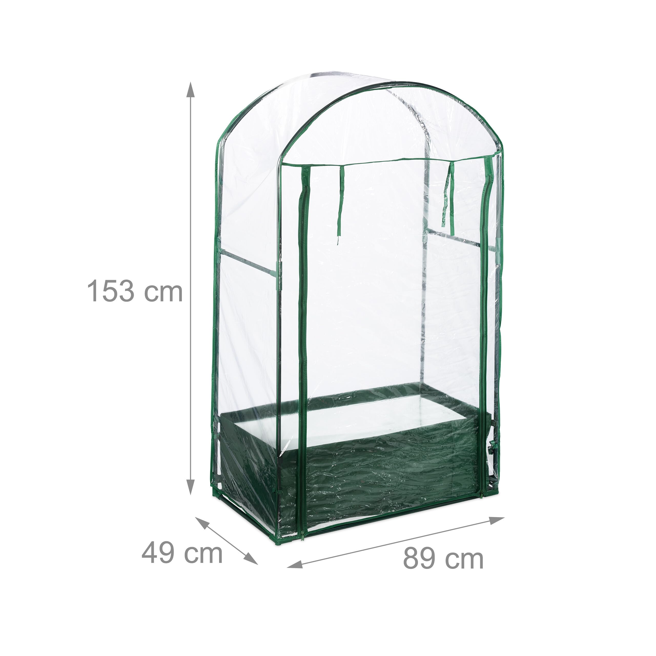 Relaxdays Serra da Balcone e Giardino, Sacco per Piantare, 153x89x49 cm, in PVC, Telaio in Acciaio, Trasparente Verde