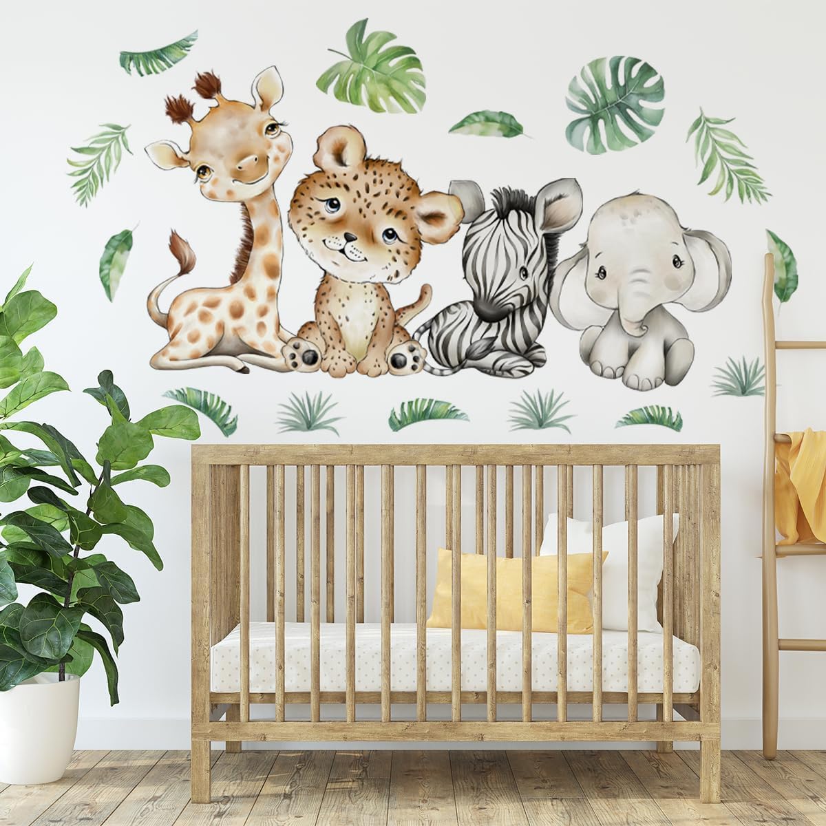 Snapklik.com : 44.88 X2298 Inch Watercolor Jungle Animal Wall Decals ...