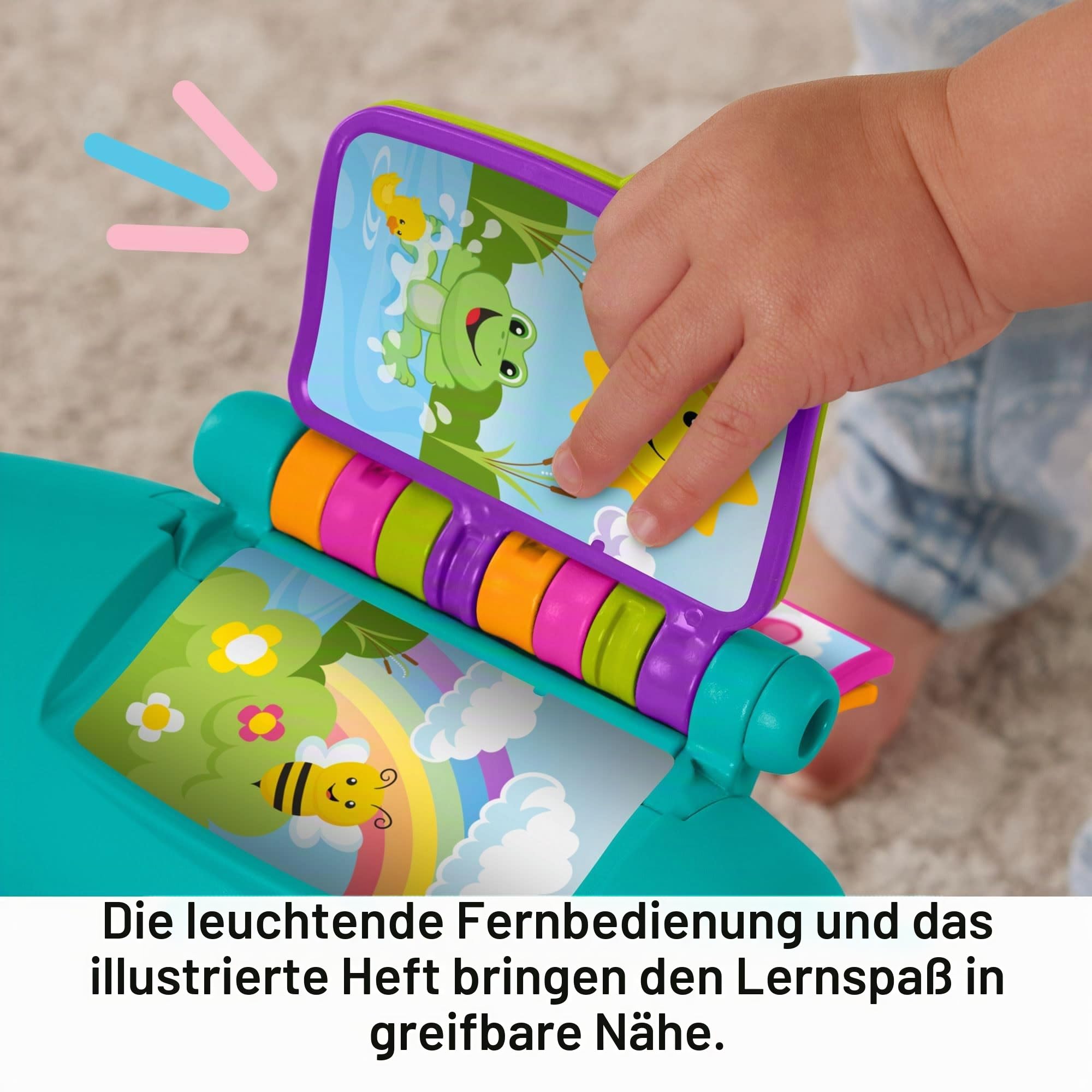 Fisher-Price Lernspaß, Lernspielzeug für Kleinkinder, Lernspaß-Stuhl, türkisfarben, Version: Englisch; Italienisch; Portugiesisch; Spanisch, HYR96