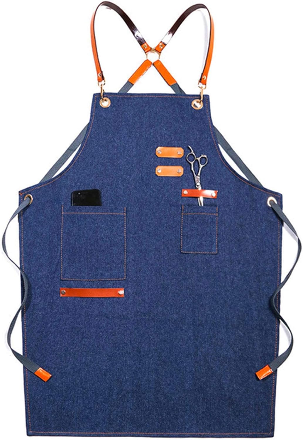Work Apron With Pockets, Carpenters Apron,Workshop Tool Apron, Heavy Duty Waxed Canvas Work Apron Welding Apron, Work Apron (Color : Blue, Size : X-Large) (Color : Blue, Size : X-Large)