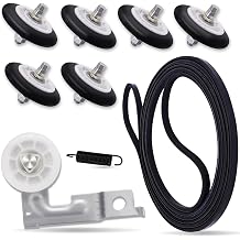 Upgraded Dryer Rollers Kit - Fit for LG Models DLEX8000V DLG1320W DLG1502W DLGX7188RM 79681072310 - with 4400EL2001A Dryer Belt, 4561EL3002A Dryer Idler Pulley, 6pc 4581EL2002C Dryer Drum Rollers
