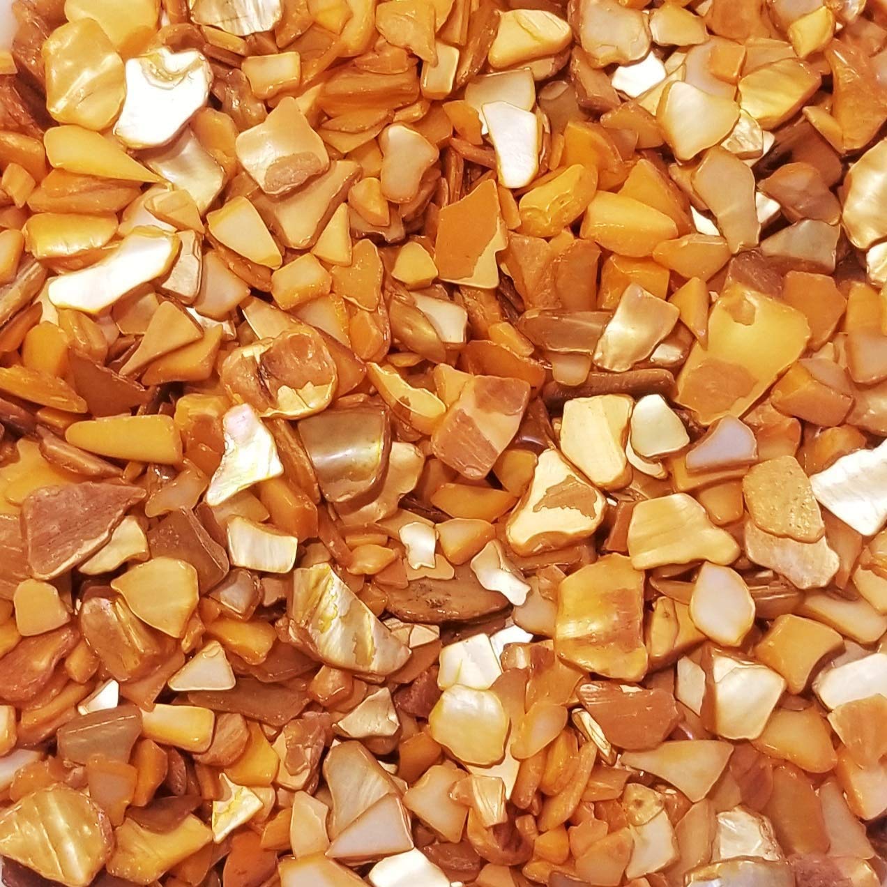 BeachWalk Small Natural Crushed Shells - for Weddings, Vase Filler, Home Décor, and Crafts (48 oz (3 lb), Orange Pearl)