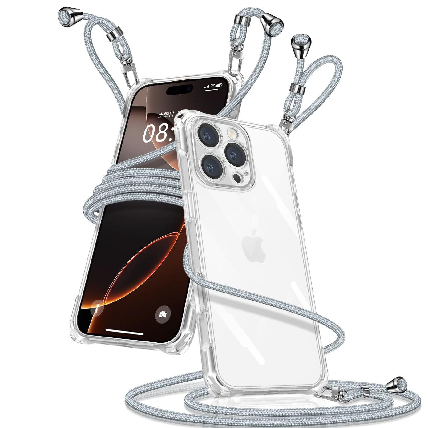 iPhone16 Pro Max 256GB 100%容量 ケースと紐付き Amazon.co.jp: iPhone 16 Pro Max 用 ケース クリア ショルダー