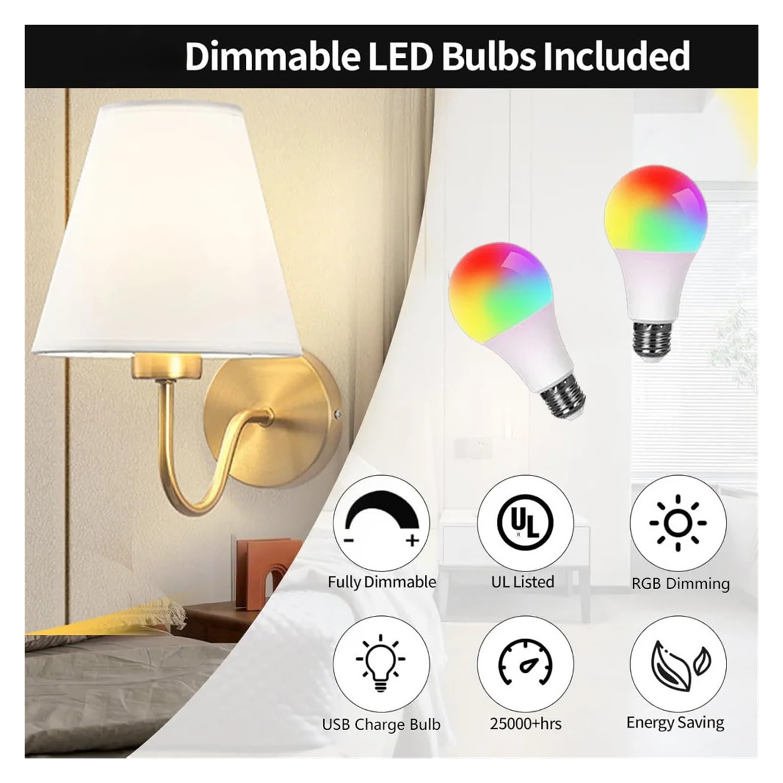 Lampa Ścienna LED RGB Z Akumulatorem W Stylu Retro, Wyjmowana, Bezprzewodowa, Do Sypialni, Korytarza, Oświetlenia Nocnego Łatwy w instalacji(1Pcs)