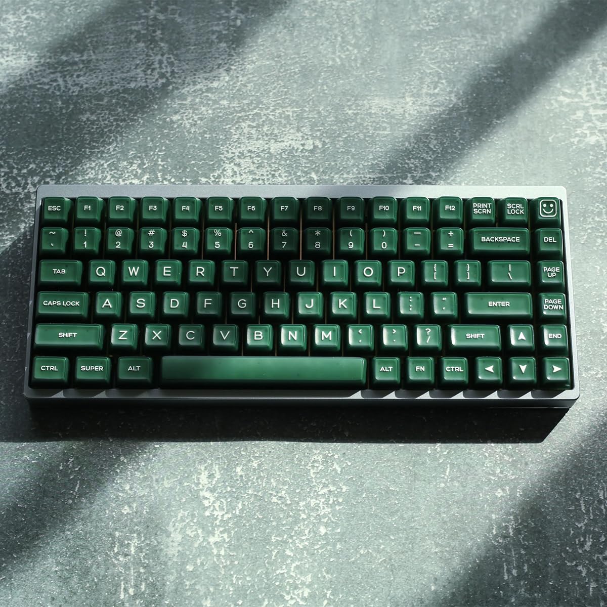 Set di 142 copritasti PBT SA a doppia iniezione, set di copritasti adatto per tastiera meccanica 61/64/87/104/108 Cherry Mx Switch ISO ANSI, colore: verde traslucido