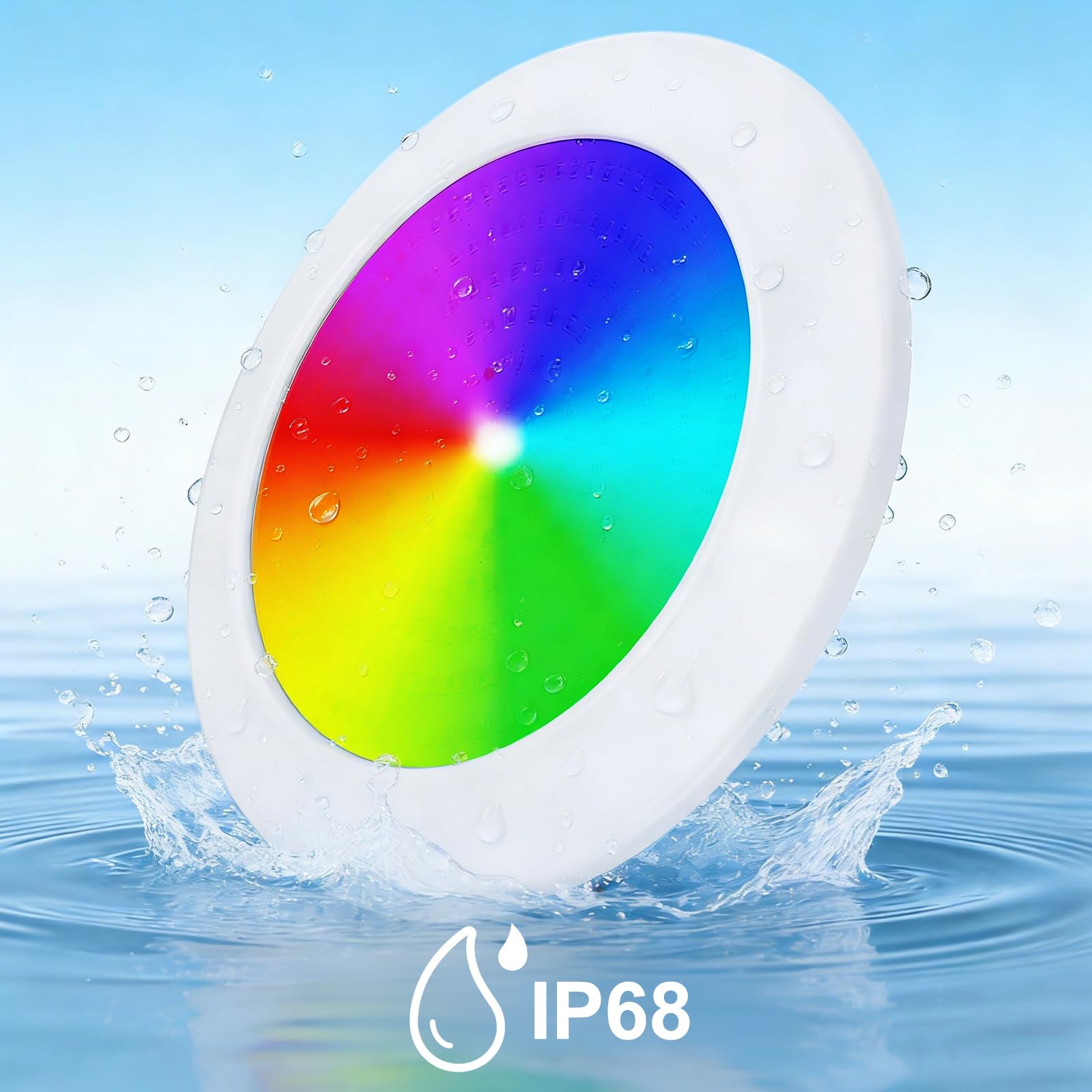 Foco LED para Piscina, 25W RGB con rosca exterior de 1,5 pulgadas, IP68 12V AC Lámpara Subacuática para Piscinas de Hormigón/Piscinas de Poliestireno Expandido