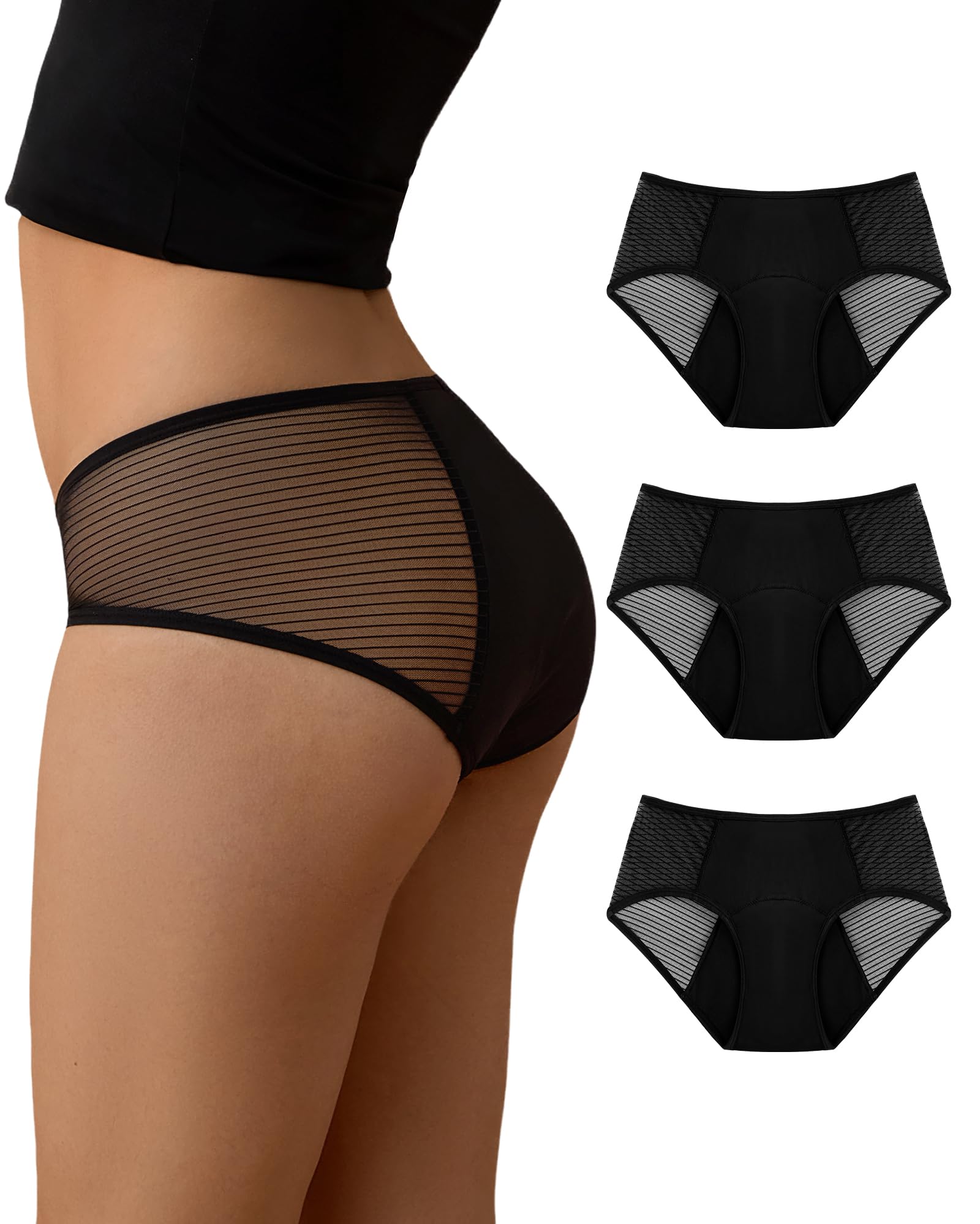 SHARICCA Periodenunterschwäsche Starke Blutung 60ML-Atmungsaktiv Hochsaugfähig Perioden Unterwäsche Bequem und Auslaufsicher Periodenslip