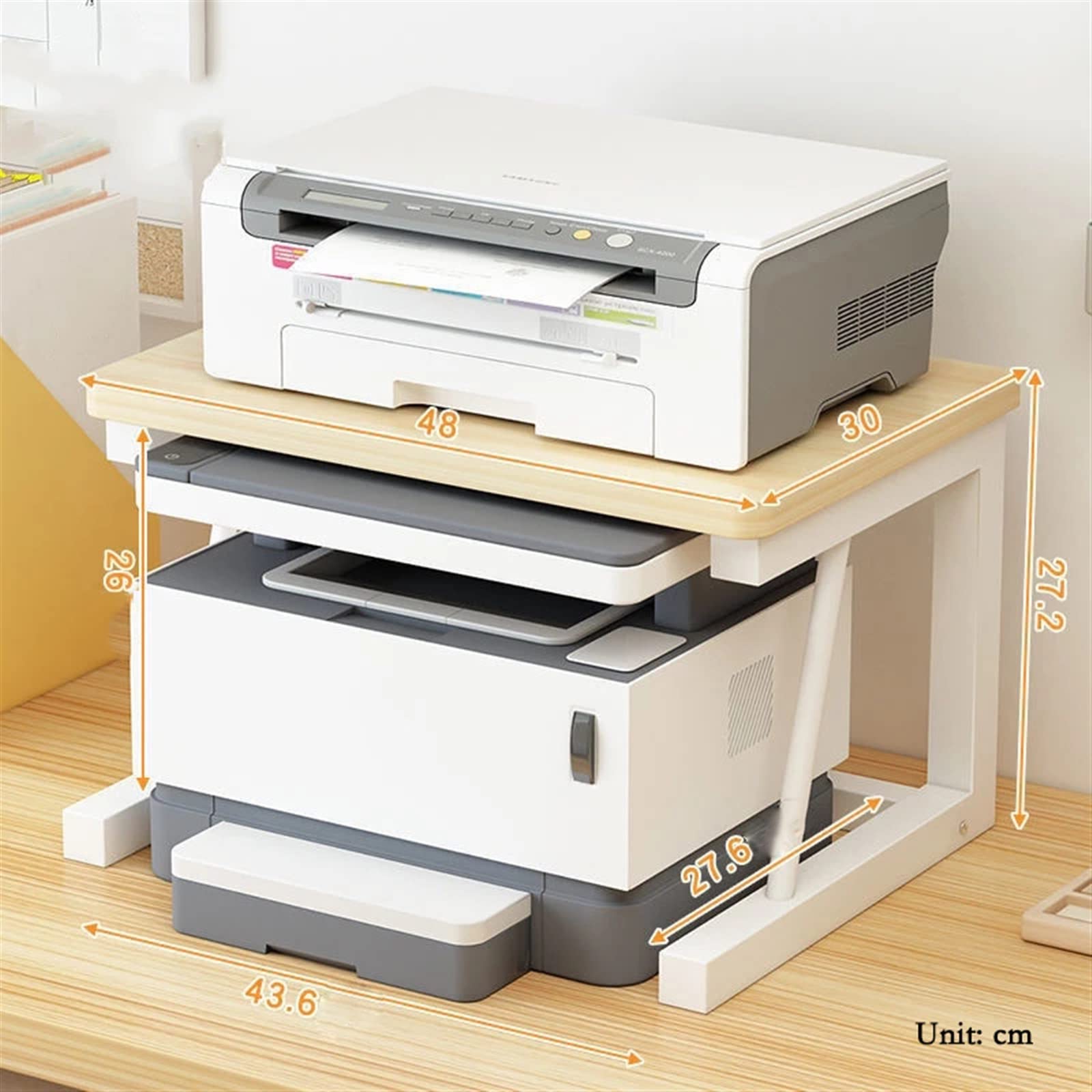 Supporto per stampa Scaffale for organizzatore di stoccaggio a doppio strato creativo sulla scrivania Multifunctional Agy Stipper Desktop Stampante Forniture for ufficio Tabella della stampante ( Colo
