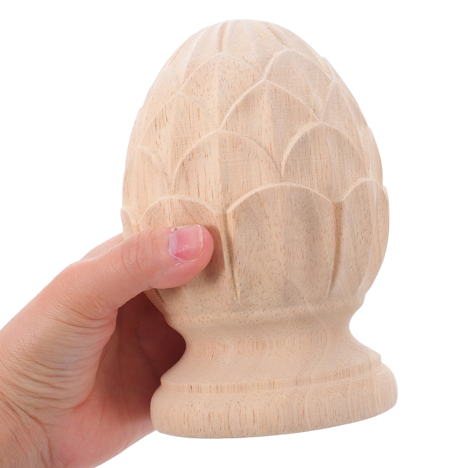 Unbemalte Holzspitze als Dekorativer Säulenaufsatz mit Pinienform Holzornament für Möbel und Treppen Europäischer Stil Resistent gegen Verformung Verhindert Verrutschen