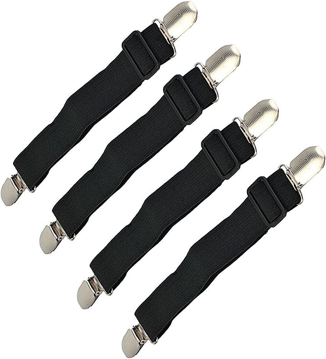 Bed Sheet Fasteners, Premium Elastic Sheet Strap Clips and Metal Holder Home & Kitchen