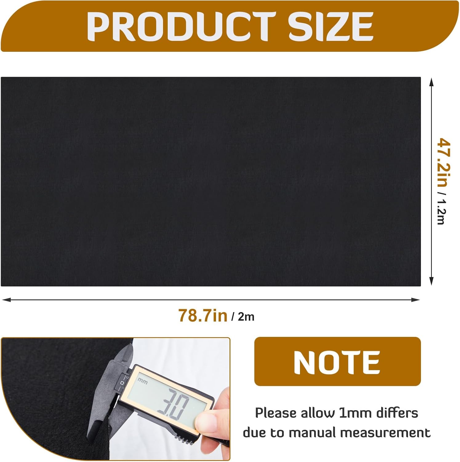 Nuanchu 25.8 sq ft 47.2 x 78.7 in Black Underfelt Carpet with Adhesive Back for Speaker Sub Box, Underfelt Carpet for RV, Boat, Marine, Auto, Truck, Car Trunk, Door Liner, Desk