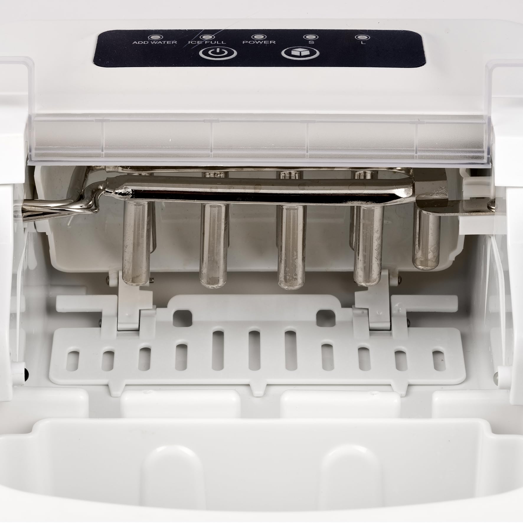 Girmi GH74 Fabbricatore di Ghiaccio,1100 cubetti x 24h, Spegnimento automatico, Accessori inclusi, Bianco