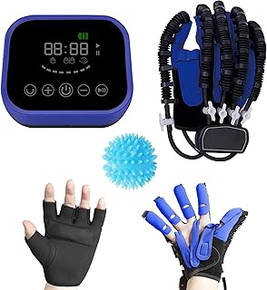 YEUNTANH Luvas De Robô De Reabilitação Para Pacientes De Hemiplegia Avc,Treinamento De Recuperação De Dedos E Mãos Equipamento De Reabilitação Mão Exercitadora Auxilia Luva Robótica (X-Large, Mão direita)