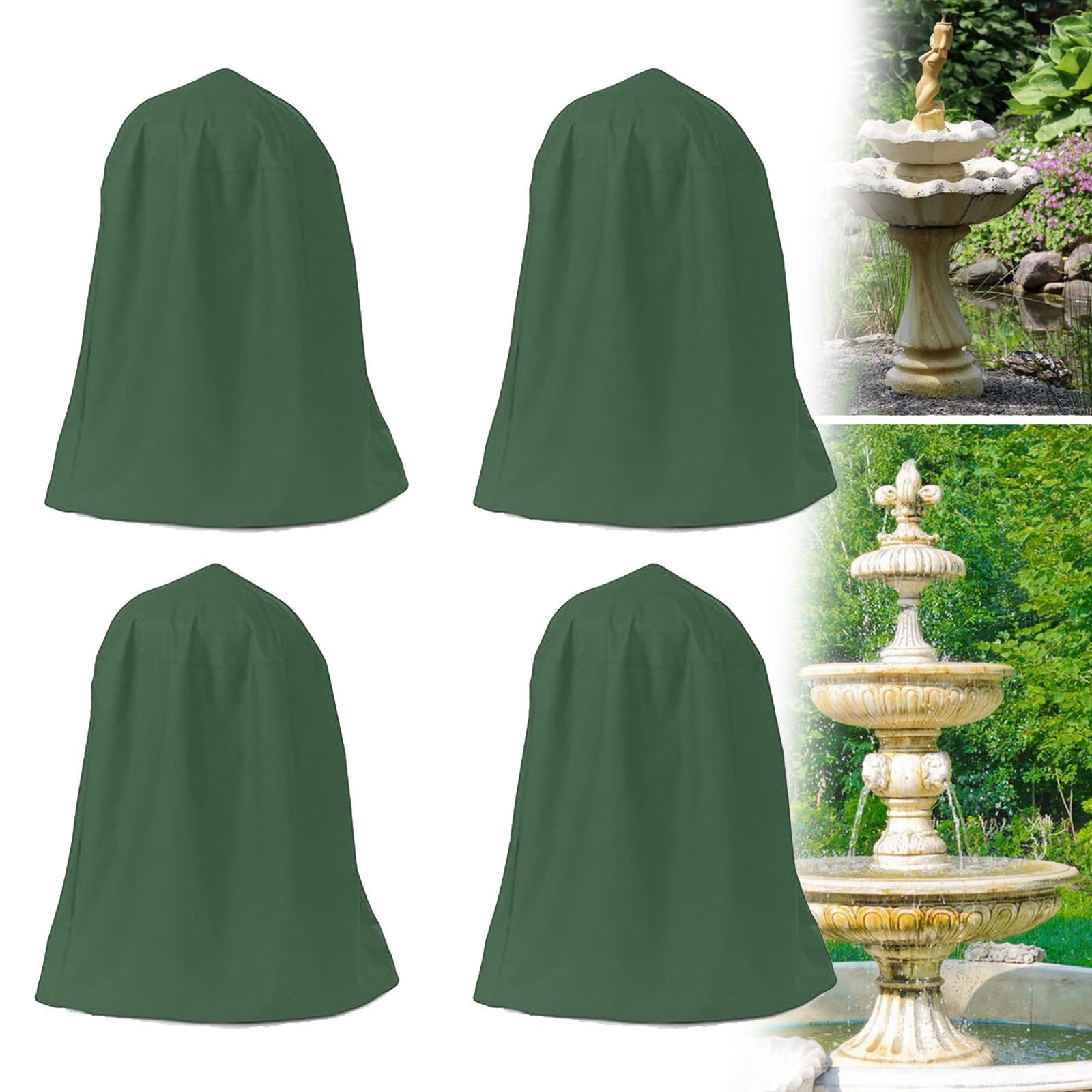 Cubierta impermeable para fuente exterior 420D verde oscuro paquete de 4