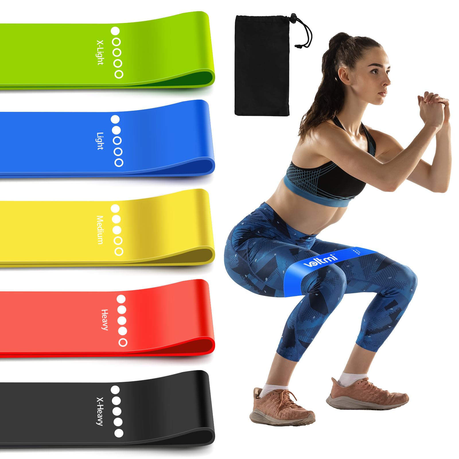 Voltmi Resistance Bands Set for Women Men, 5 Different Levels Stretch Bands for Workout, Elastic Band for Exercise, Home Fitness, Stretching, Strength Training, Physical Therapy, Free Carrying Bag (B0D3PV7V2Q) Amazon Price History, Amazon Price Tracker