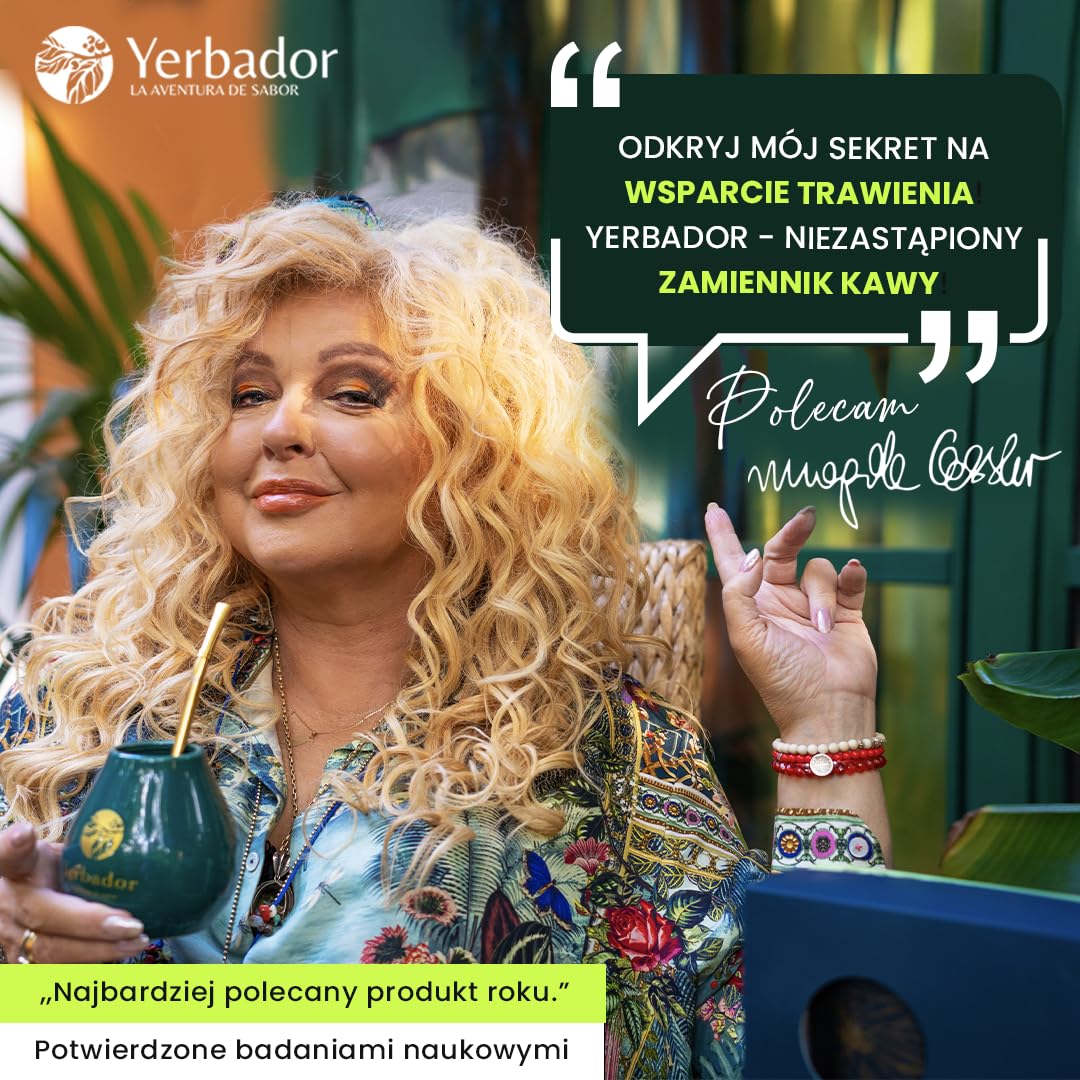YERBADOR YERBA MATE TEE zum Abnehmen Starter Set | SLIM FIT | Natürliche Energie- und Detoxgetränk, Antioxidant | Yerba-Mate ungeräuchert aus Brasilien - 300g + Keramik-Matero 350ml + Bombilla