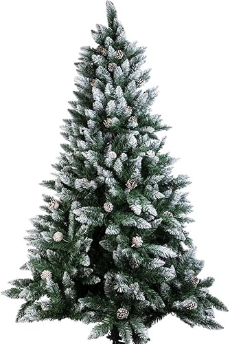 Árbol de Navidad artificial de 4567 pies, cono de pino flocado de nieve, para vacaciones, oficina, decoración del hogar, árbol de Navidad interior