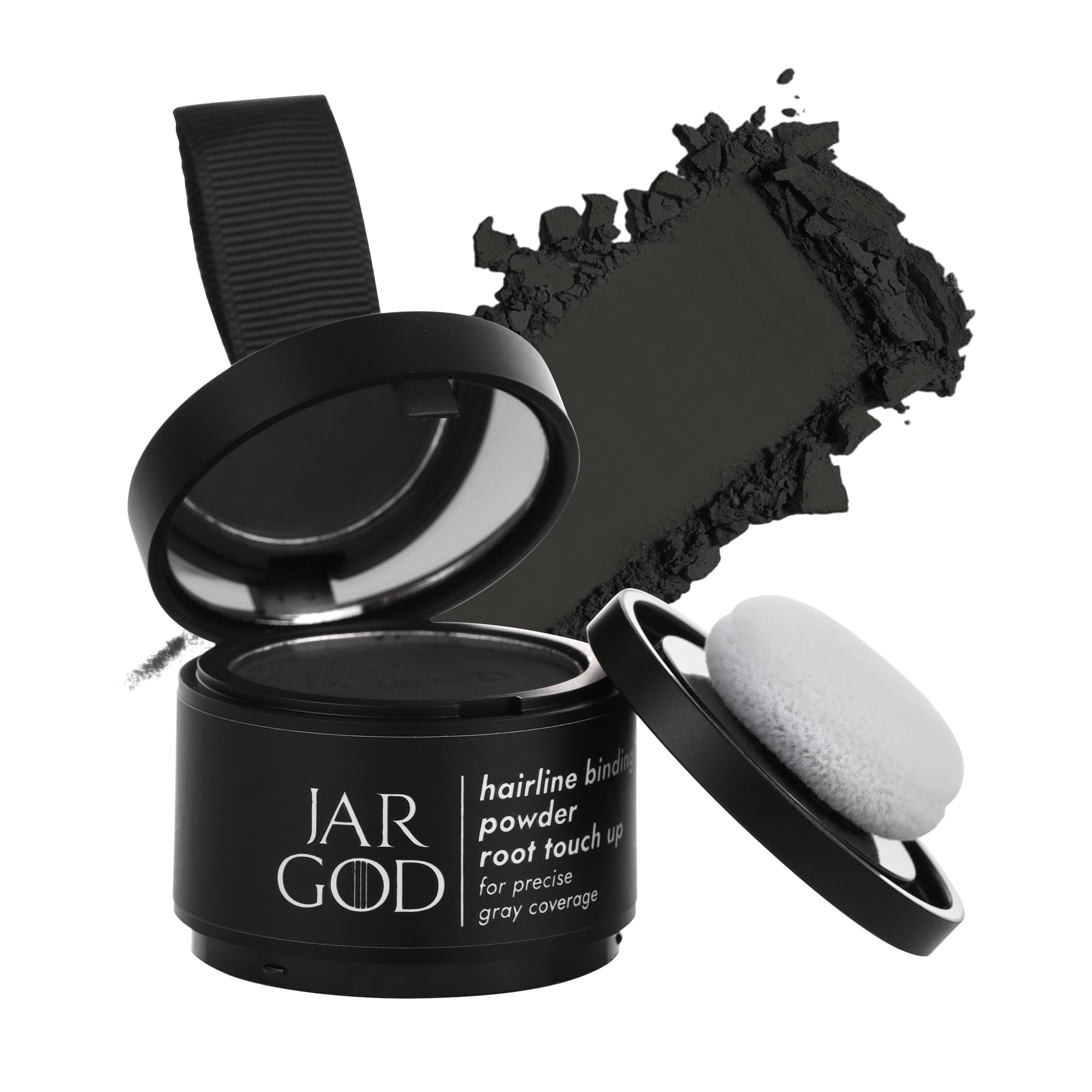 Hairline Powder Root Touch-Up Temporary Concealing Powder for Women & Men, Instant Gray Coverage, Black (0.14 Ounce, Pack of 1)