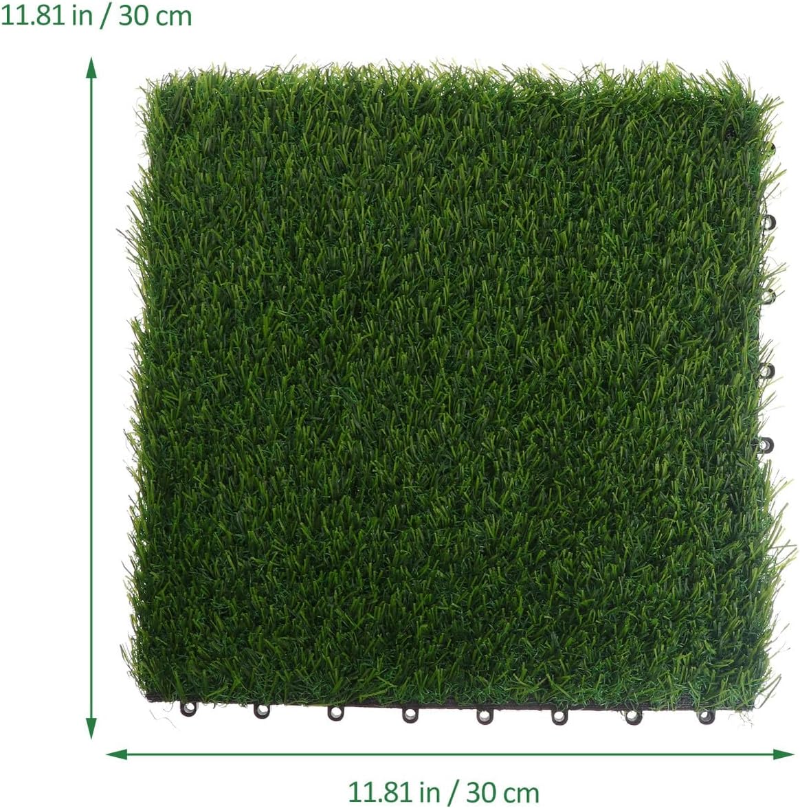 BESPORTBLE Artificial Grass Turf Tiles Interlocking 30x30cm 4pcs Fake Grass for Garden Lawn Patio Outdoor Decor Sturdy Synthetic Turf Mat