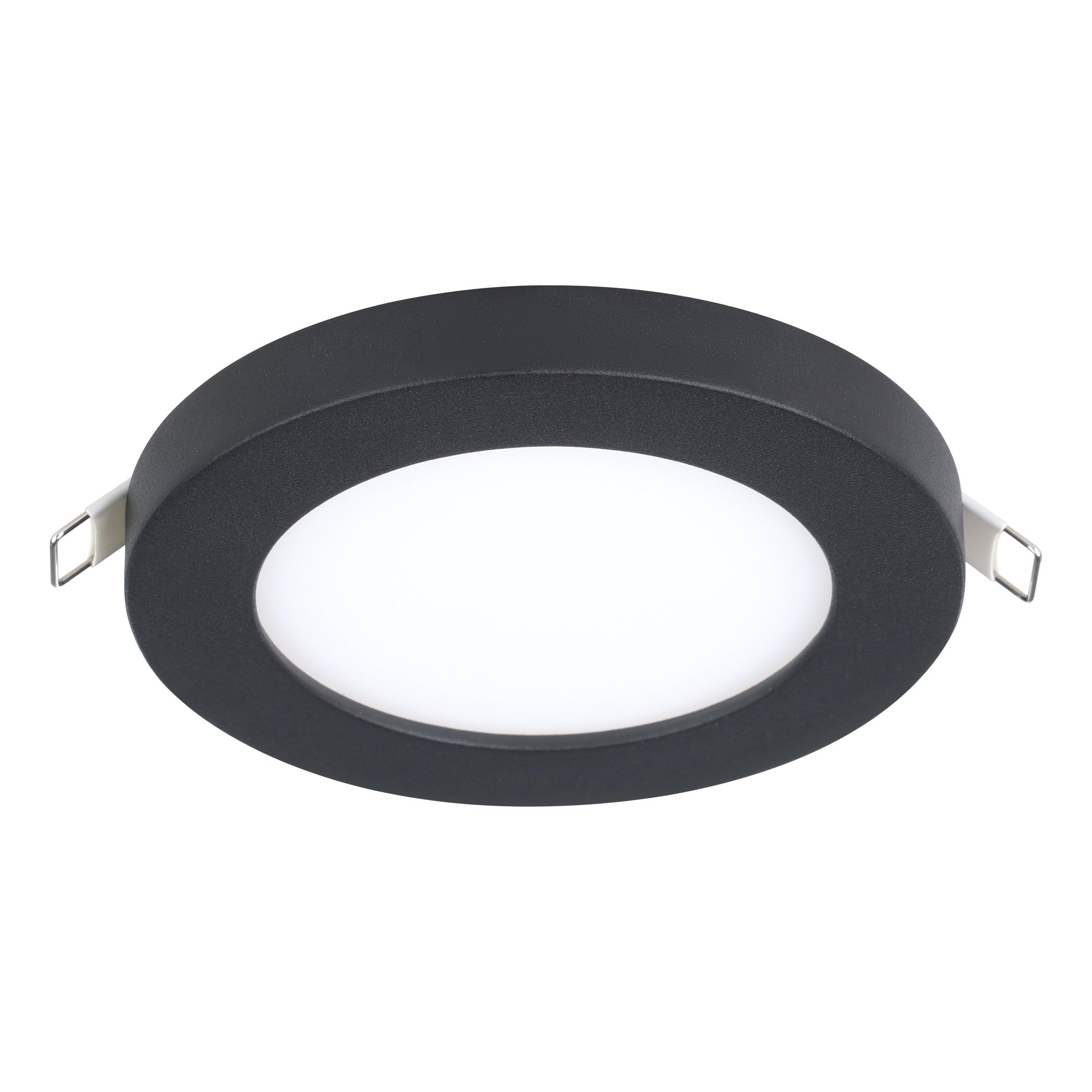 Eglo Recessed LED Ceiling spot Light Fueva Flex, Round Spotlight, LED Panel Made of Black Aluminium and White Plastic, Neutral White, Ø 11,7 cm