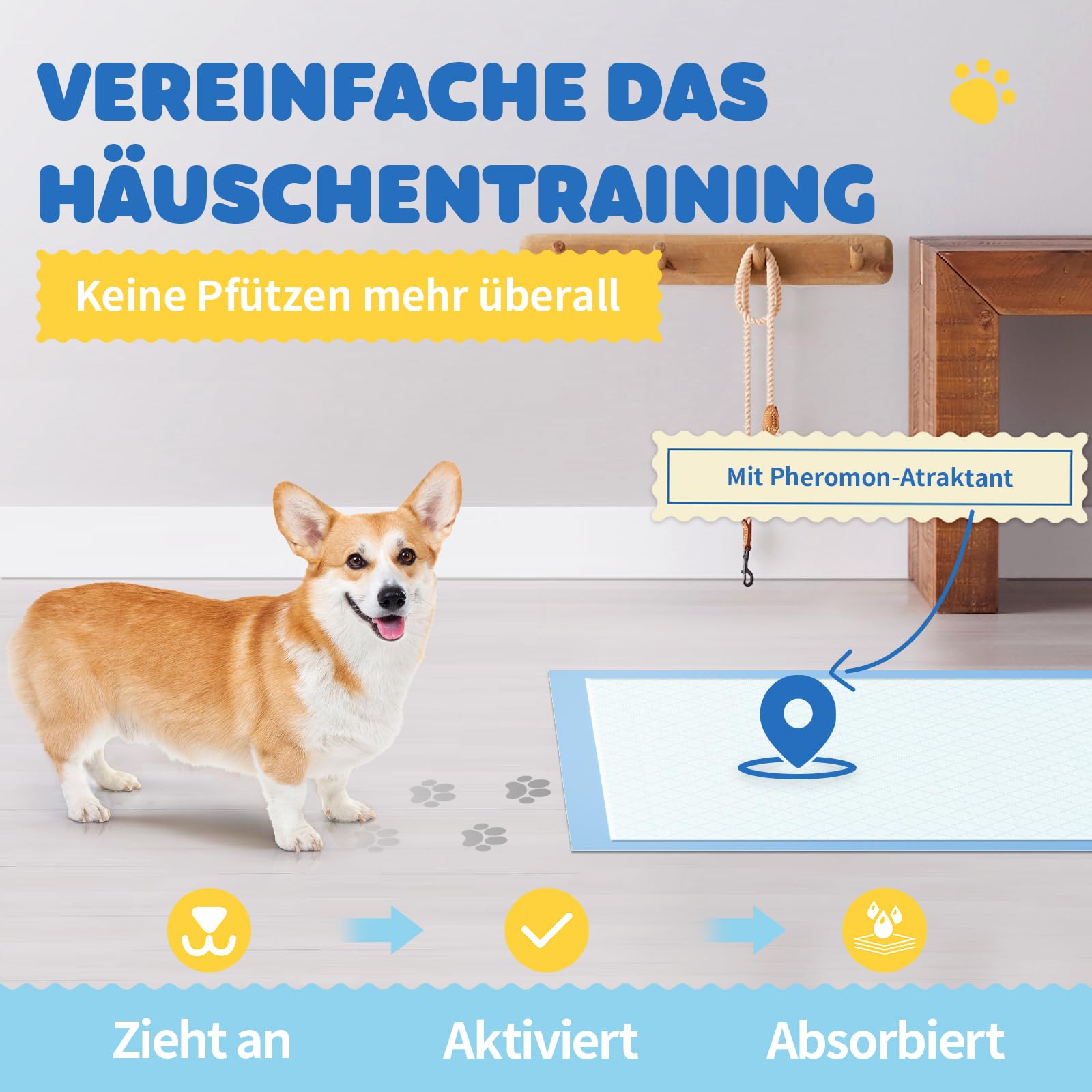 100 Stück PIPI matten für Hunde – 86 × 71 cm Extra Große welpen unterlagen mit 6 - lagigem Auslaufschutz, wickelunterlage einweg, saugstarke trainingspads für Hunde, schnelltrocknende Puppy Pads
