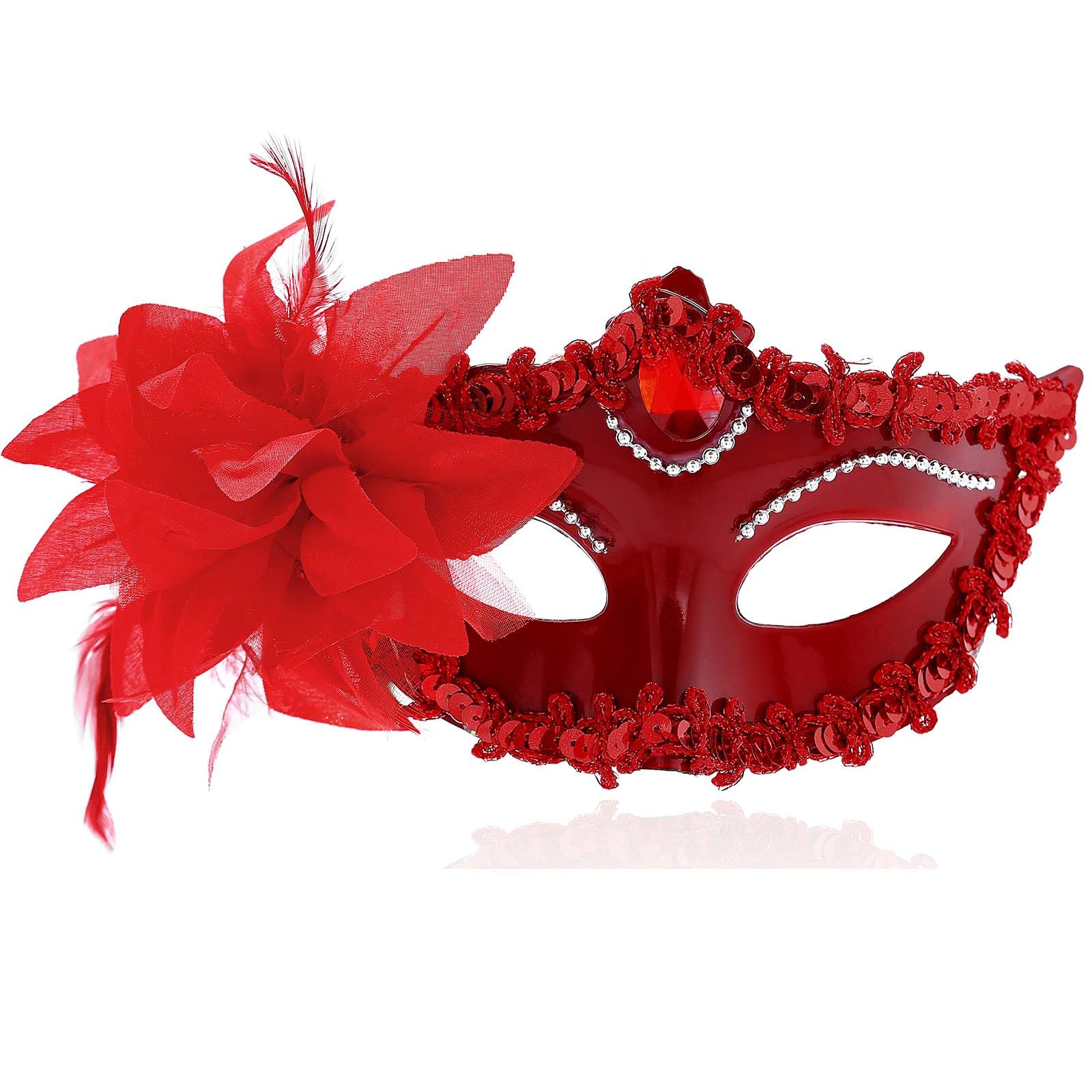 Maeaccx Masquerade Mask for Women, Black Venetian Masks Flower Lace Elegant Mardi Gras, Party Costume Accessories