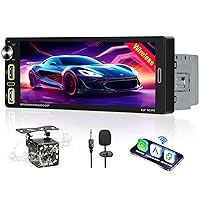 Autoradio Bluetooth 1 DIN Stereo Auto Bluetooth Compatibile con Wireless CarPlay & Android Auto,6,9