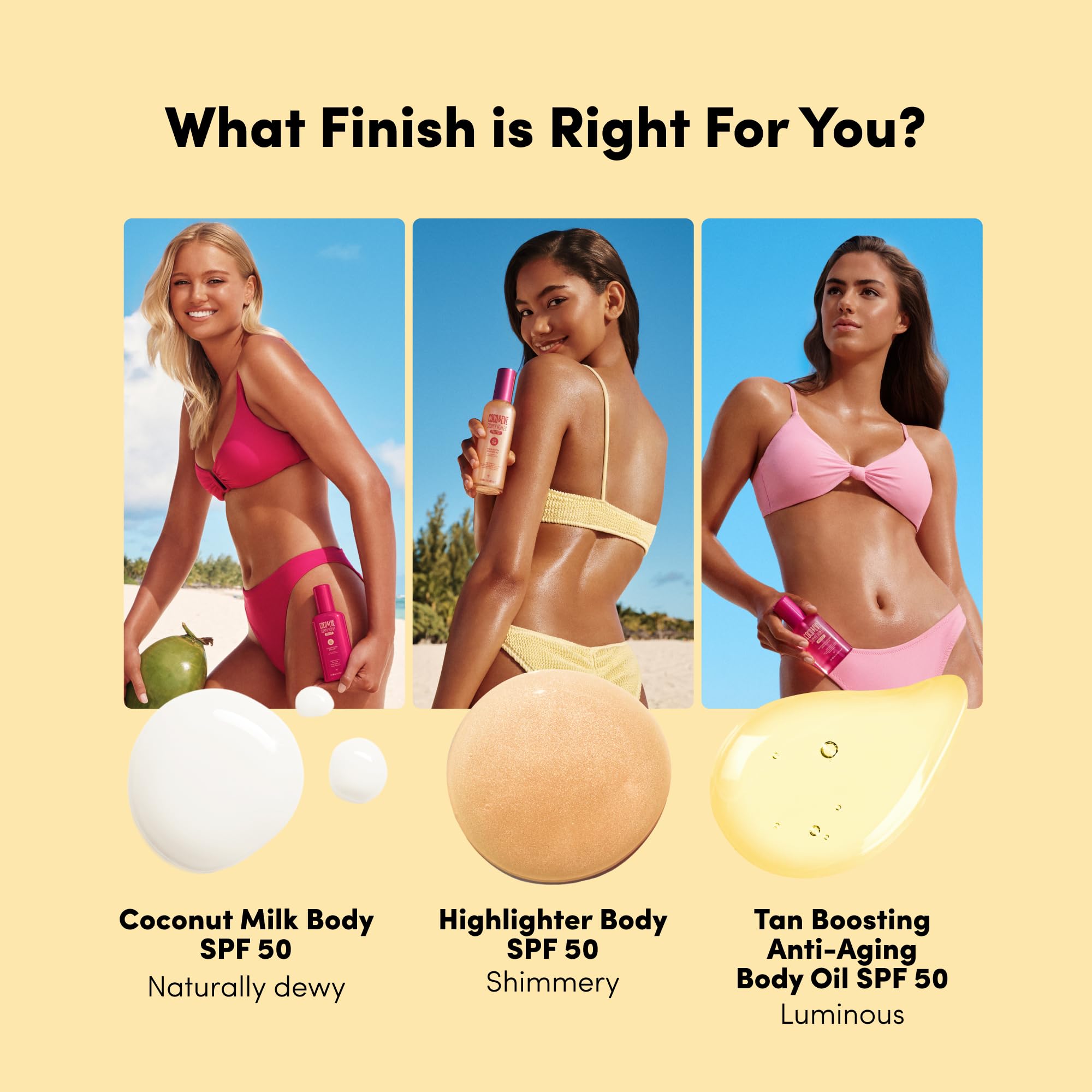 Coco & Eve Body Highlighter SPF 50 – Shimmer Sunscreen, Broad Spectrum Sun Protection, Lightweight Serum-Like Lotion with Pearlescent Minerals & Vitamin E for Hydrated & Glowing Skin, 5.07 Fl Oz