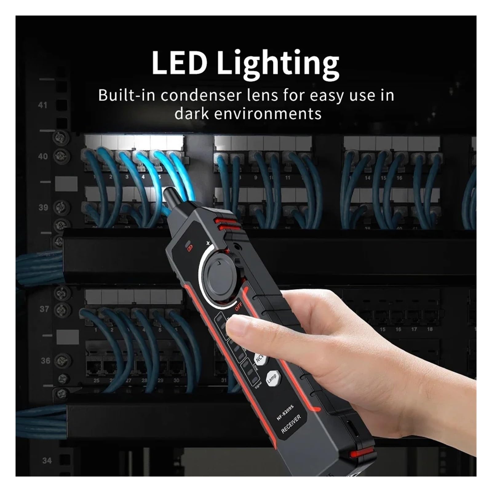 Netzwerkkabeltester, Netzwerkkabeltester, Cat5 Cat6-Verfolgung, PoE, Längenerkennung, Durchgangstest Mit NCV Und Lampe,für Netzwerkkabel