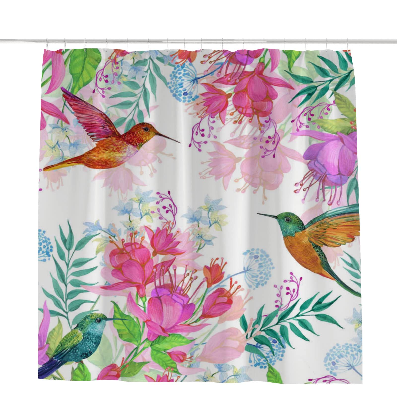 Feuille Vert Rideau Douche Anti Moisissure Jungle Rideau De Douche Salle De Bain 180X180 Tissu