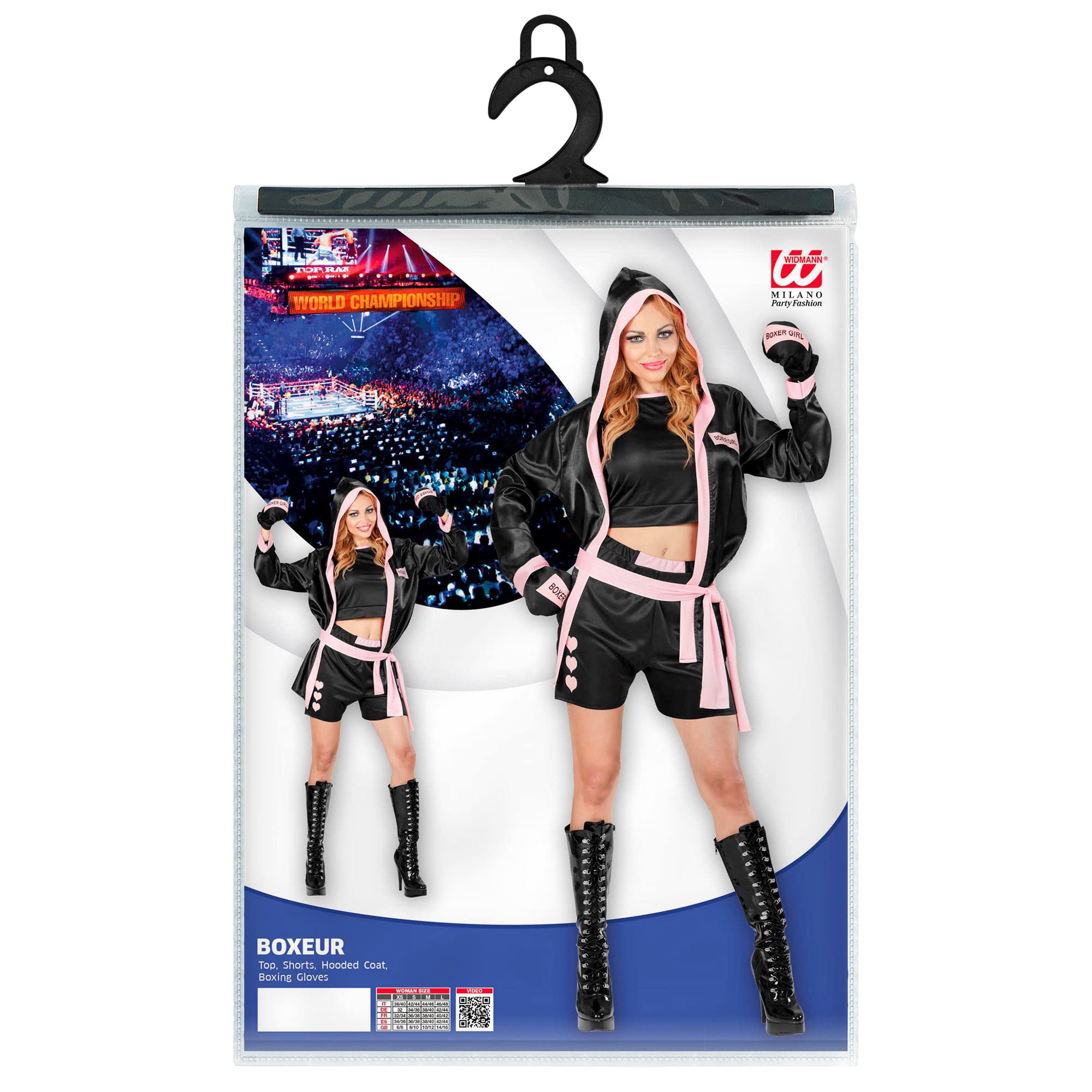W WIDMANN MILANO Party Fashion - Disfraz boxeadora mujer con complementos