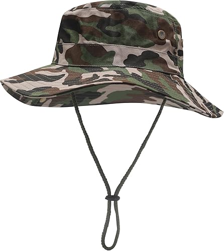 ZLYC Sombrero impermeable de camuflaje para hombre, sombrero de sol de ala ancha, plegable, de malla para exteriores, sombreros de pescador de pesca