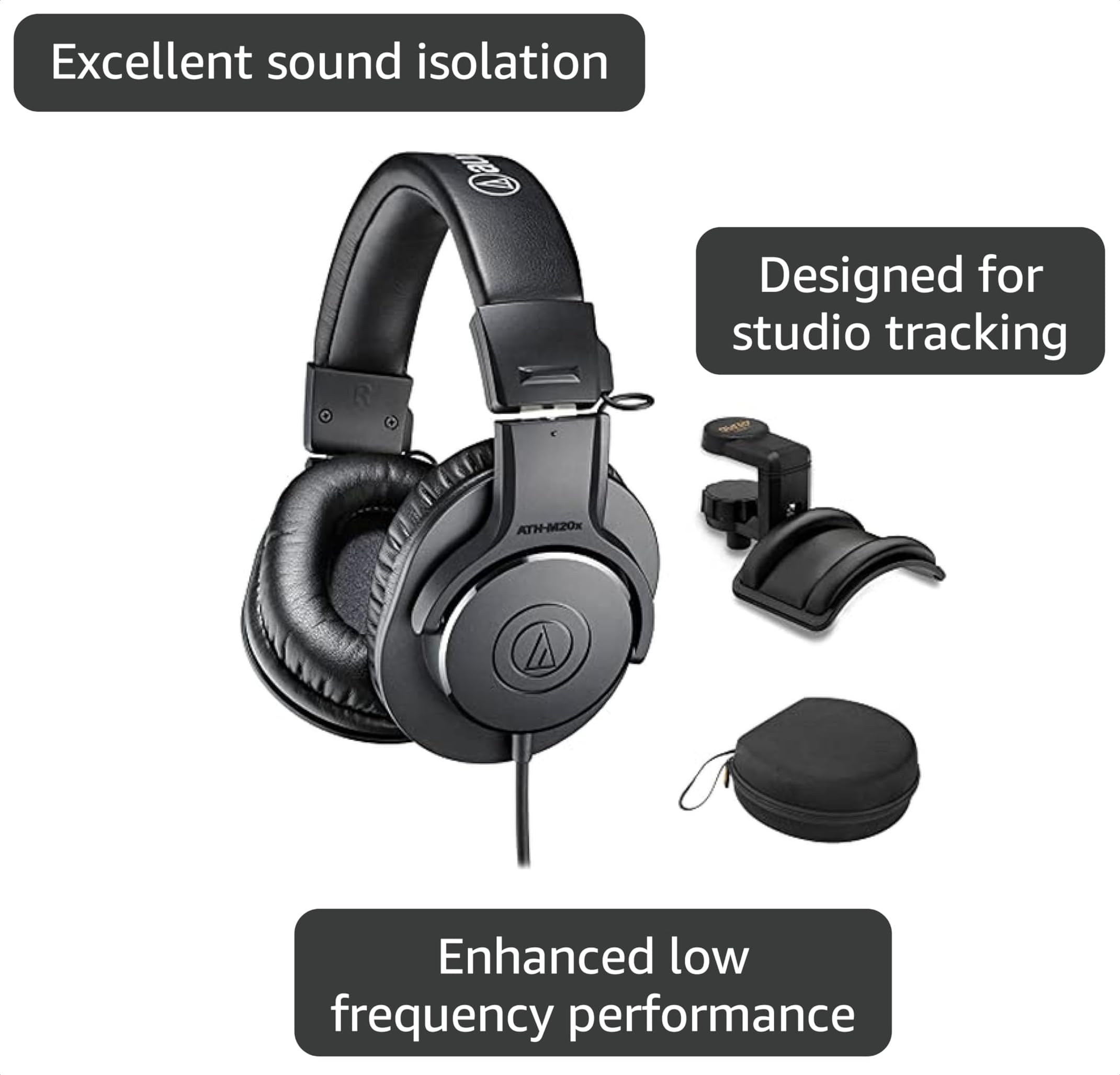 Amazon.com: Audio-Technica ATH-M20x Closed-Back Monitor Headphones