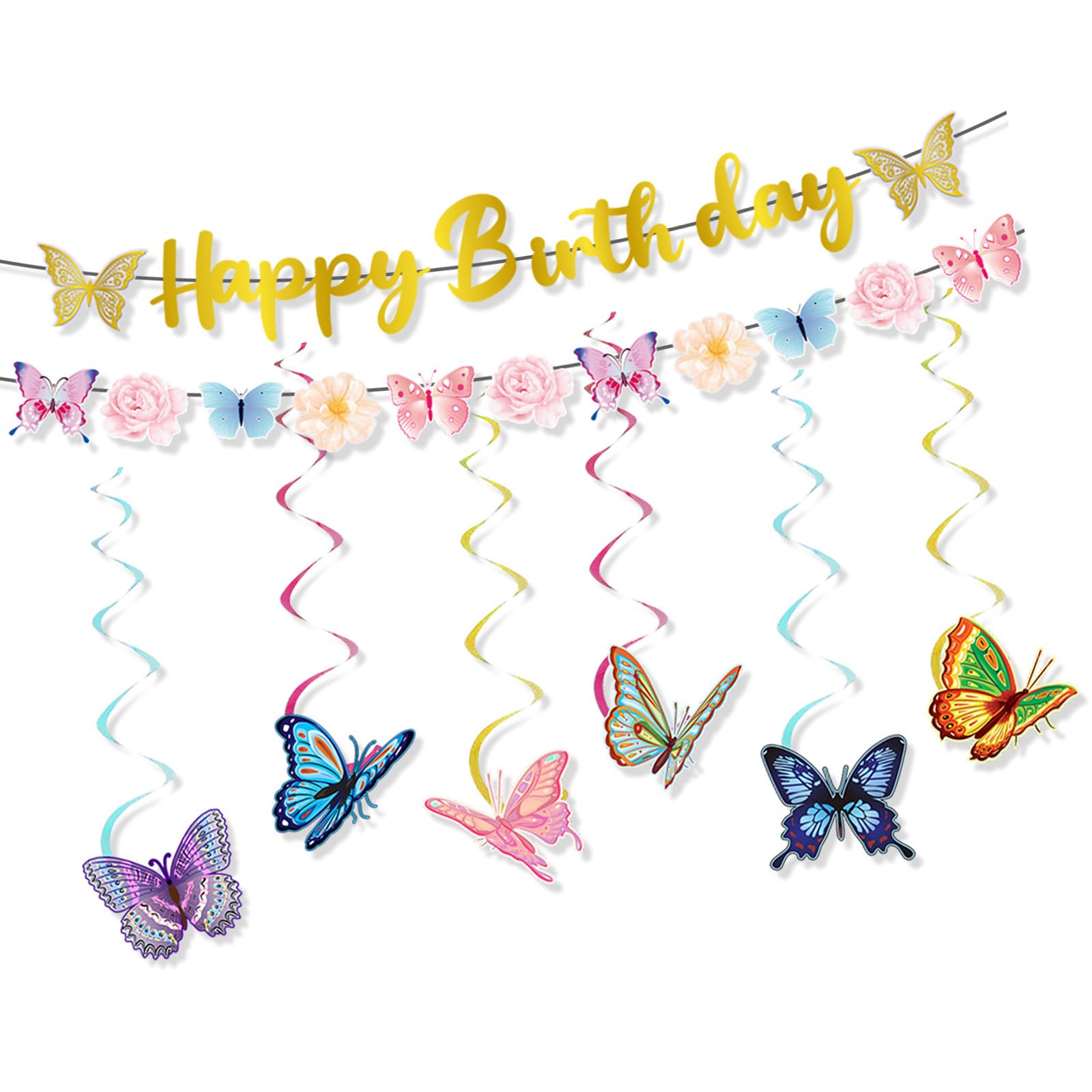 Tsophreniq Cake Decoration Cake Toppers Decorative Decors Hanging Banners Hanging Swirls for Festival Occasion Celebration Decors