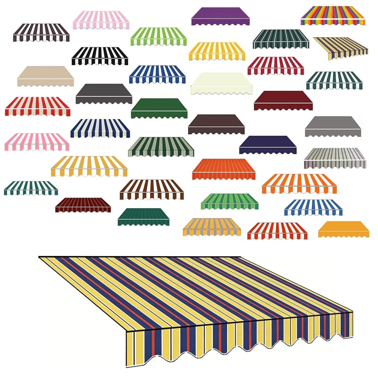 Store Banne sans Percage, Store Exterieur Terrasse, Store banne rétractable Manuel en Polyester, 2 m, 3 m, 4 m, 5 m, 6 m, 7 m, 8 m, 10 m, 12 m, 16 m, 20 m, pour terrasse, Balcon(I,300x200cm)