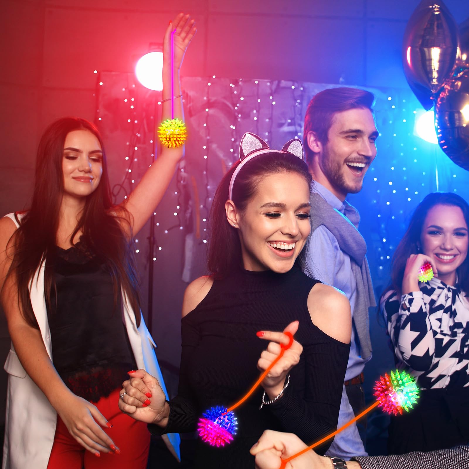 Snapklik.com : Wettarn 24 Pcs 2.6 Inch Bouncy Light Up Ball For Kids ...