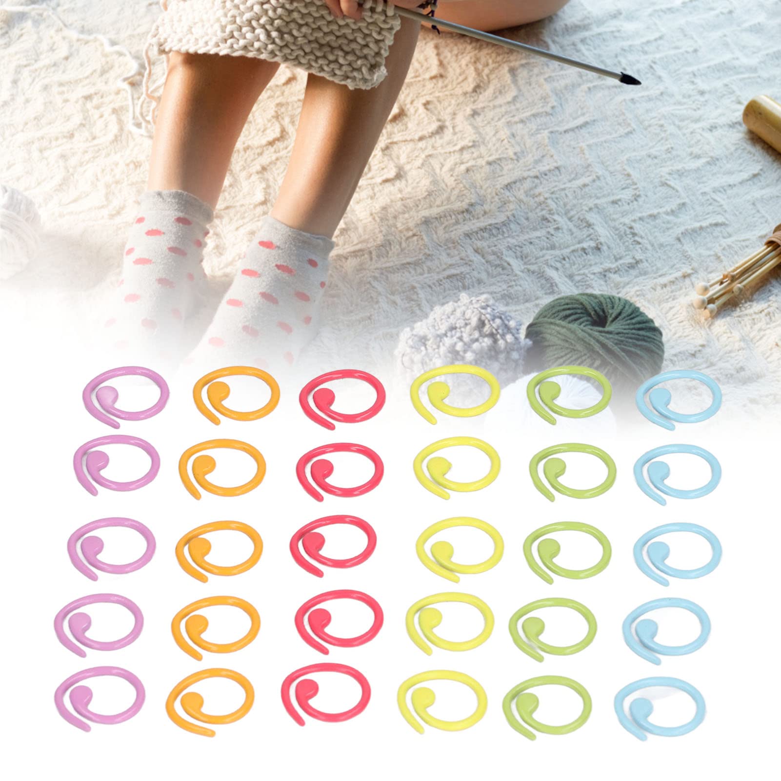 Knitting Stitch Rings,30Pcs Colorful Stitch Marker Ring Knitting Crochet Markers Knitting Place Markers Sewing Accessories for DIY Handmade Crafts