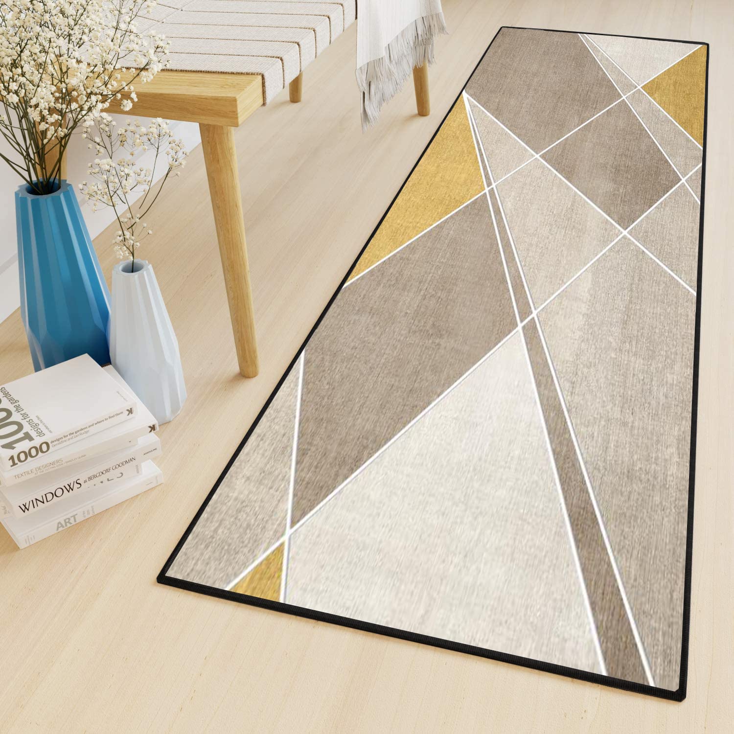 Générique Tapis Imitation Laine, qualité supérieure, Tapis de Salon, Durable, pour Chambre à Coucher, canapé, décoration d'intérieur – 100 x 440 cm