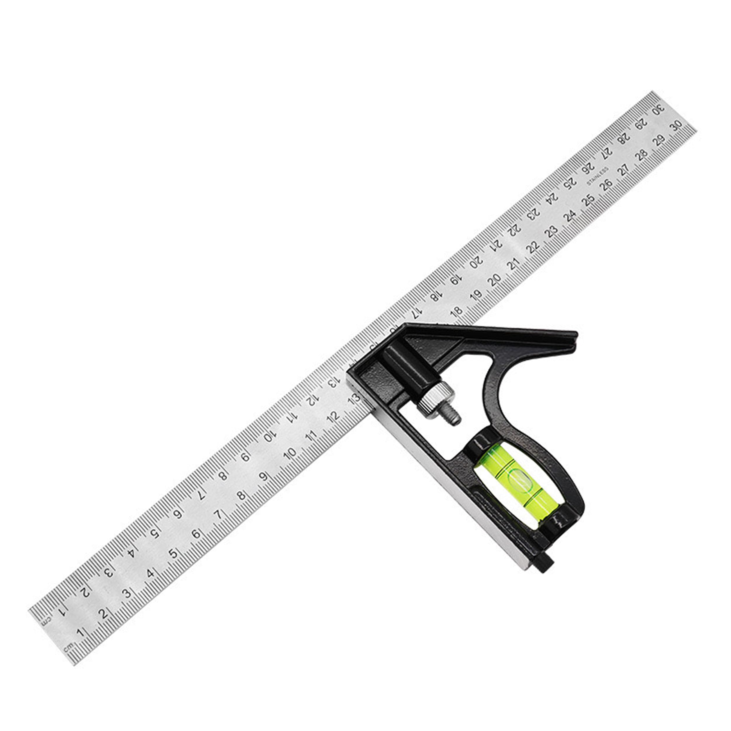 Combination Square, 12Inch/300mm Stainless Steel Combo Square Carpentry Tools