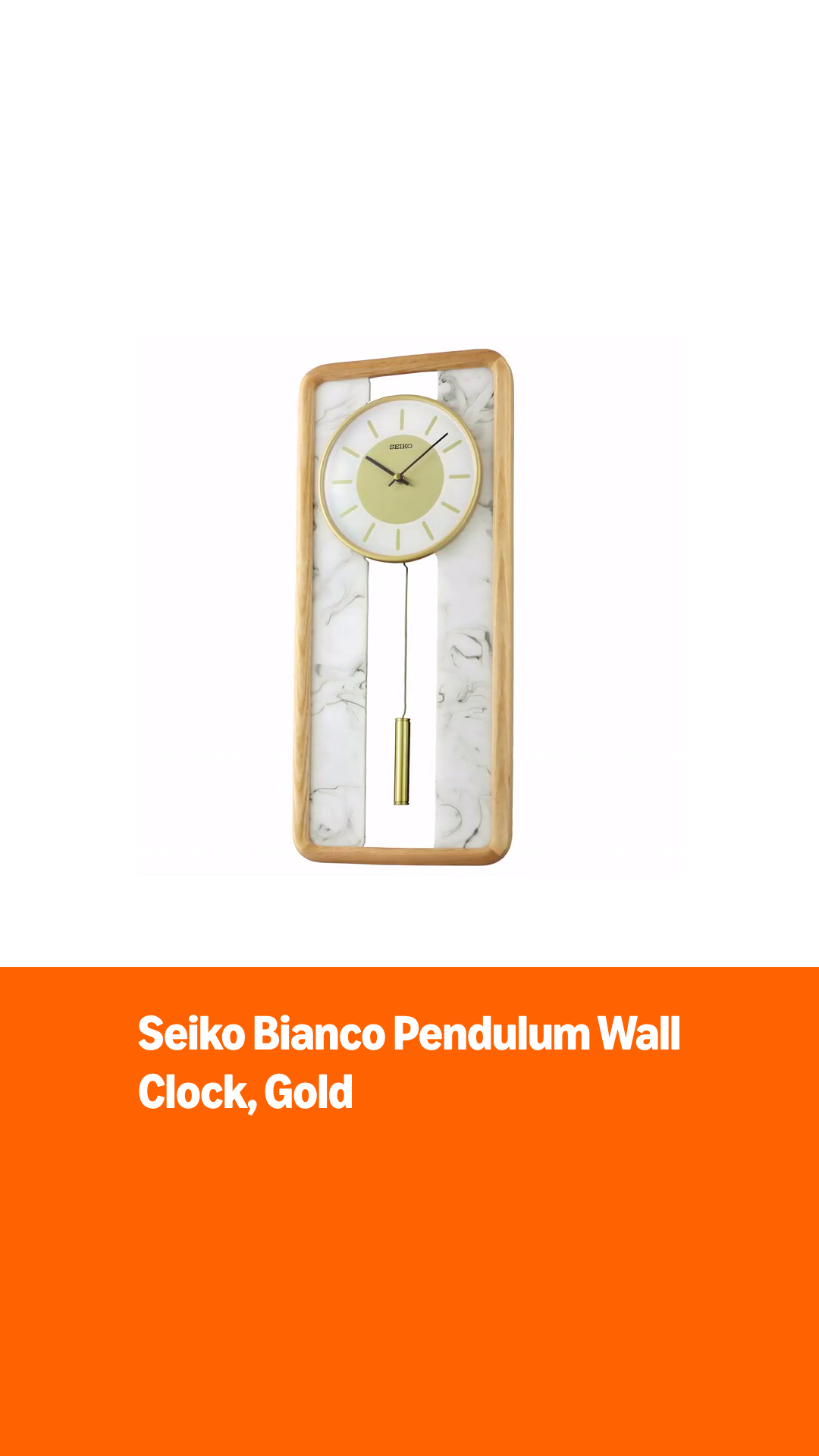 Reloj de Pared SEIKO Péndulo 24x10.5 Pulgadas Madera miniatura 7
