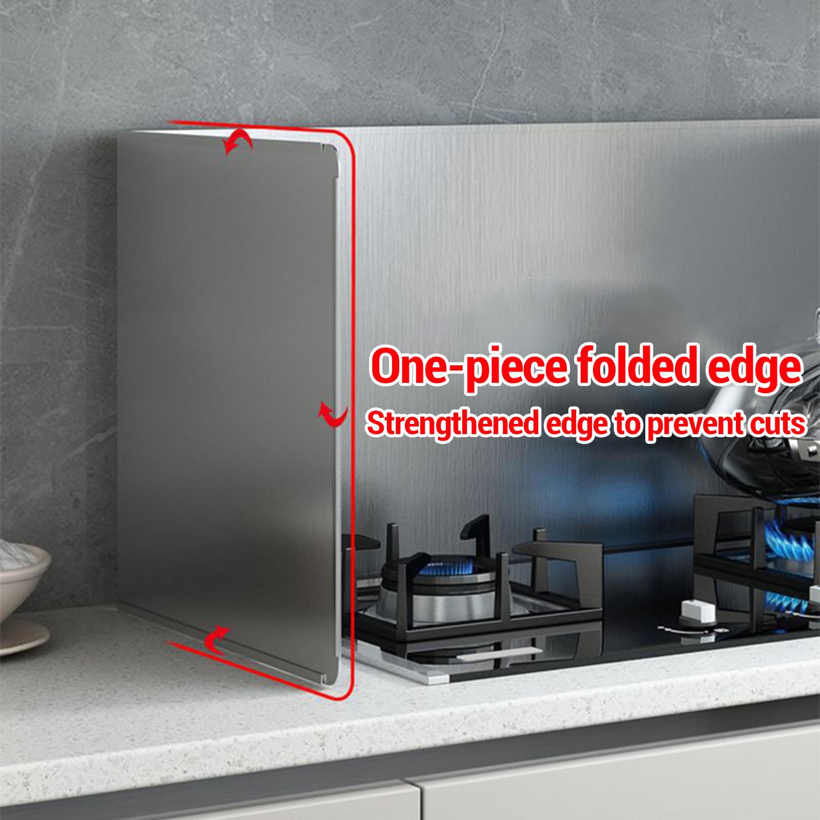 Plaque Anti Projection Cuisine pour Cuisson,Protection Anti-éClaboussures Pliable,CréDence De Cuisine INOX Brossé,Facile à Nettoyer,Aux Cuisines,Salles Manger