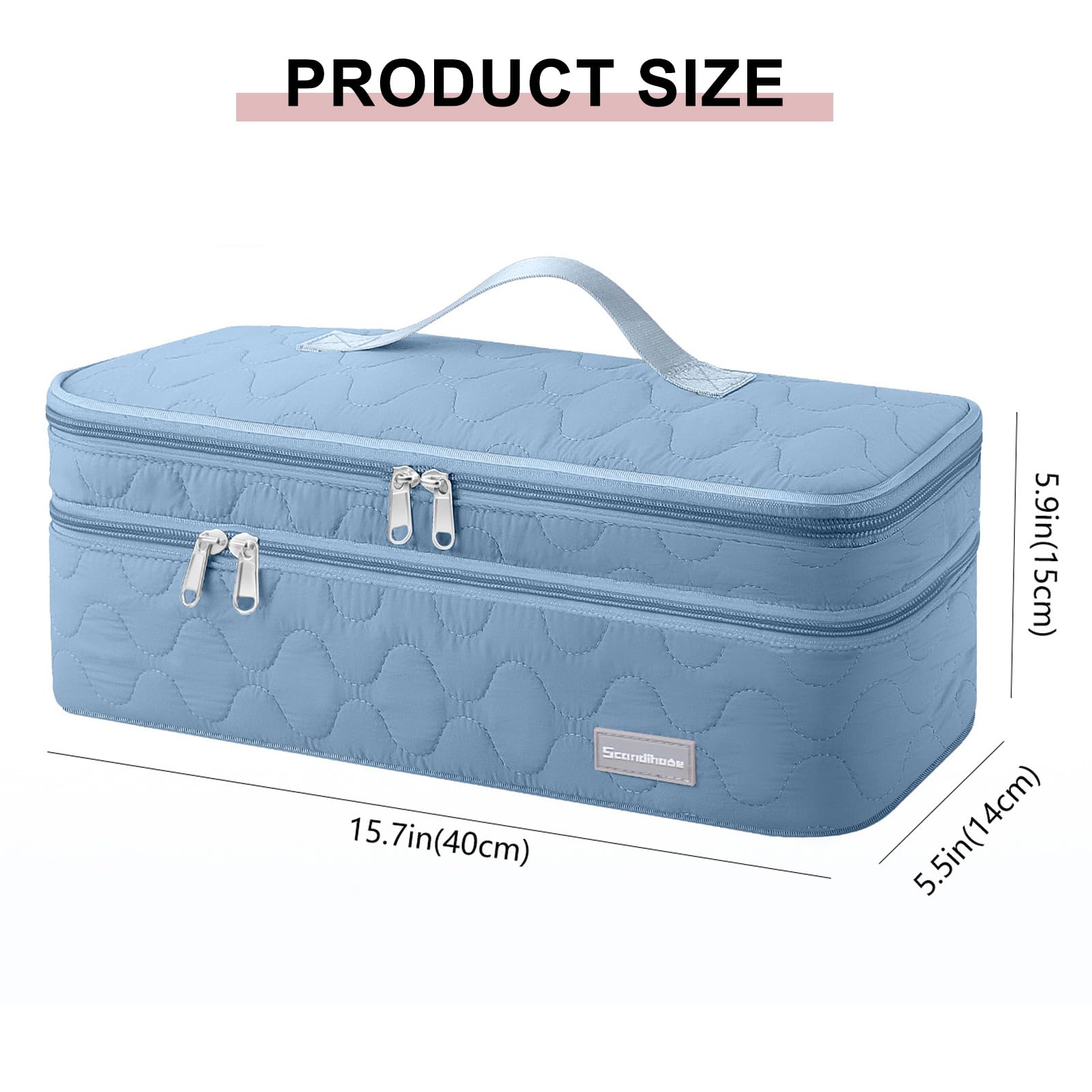 Estuche de transporte de viaje de doble capa portátil para mujer, compatible con secador de pelo Revlon de un solo paso y voluminizador, cepillo de aire caliente y accesorios, serie Scandihome